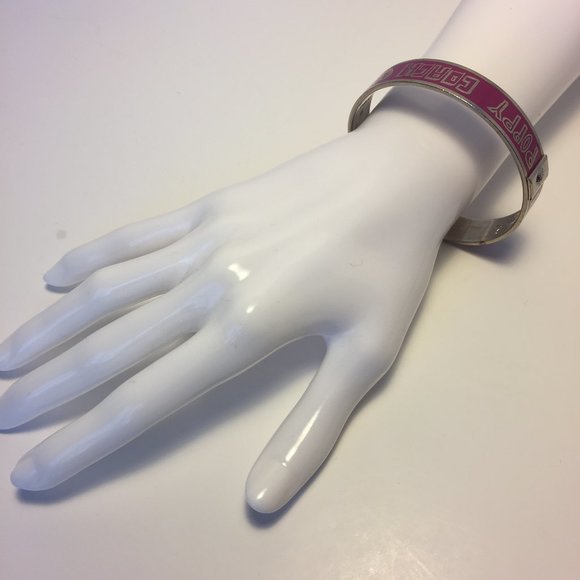 🐎🖤💗COACH Silver/Pink Poppy Bangle💗🖤🐎 - Picture 3 of 6